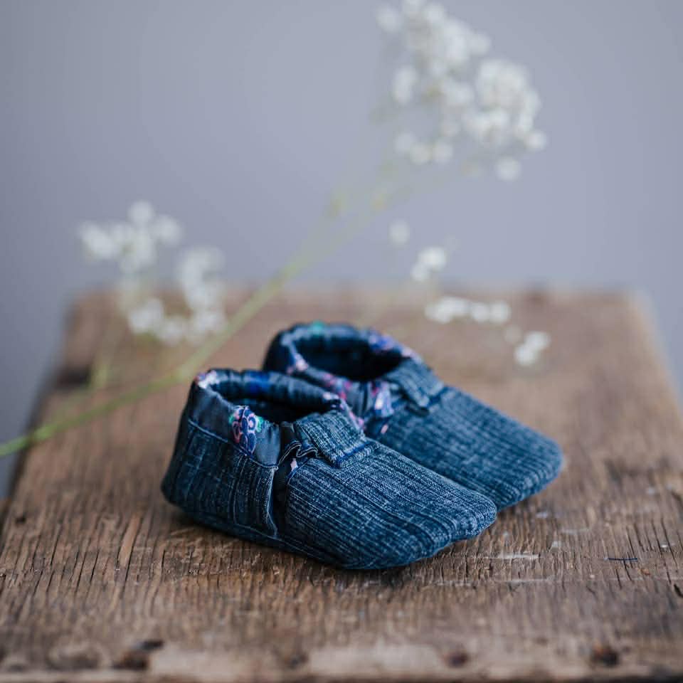 Pantoufles Bébé en jeans Doublé Polar (6-12 mois)