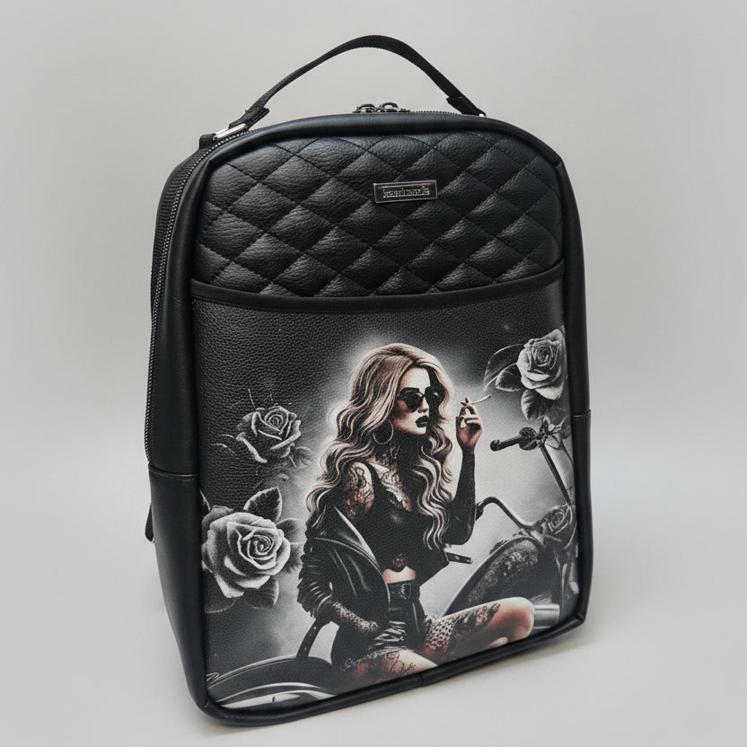 Sac à dos sacoche en simili cuir matelassé
