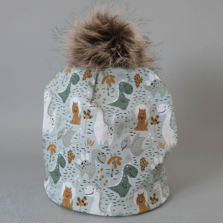 Tuque enfant doublée micropolar avec pompon amovible - 2 ans (40 cm)