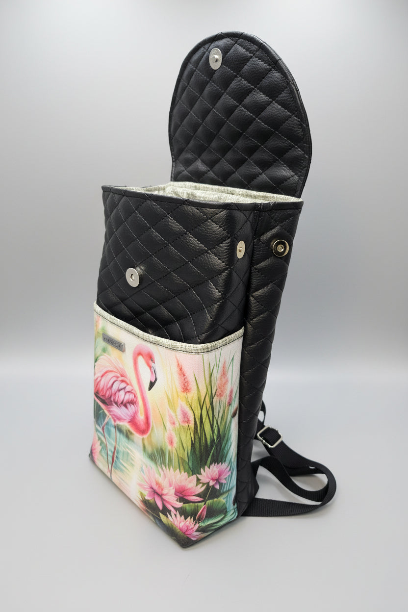 Sac à dos sacoche en simili cuir matelassé Format moyen