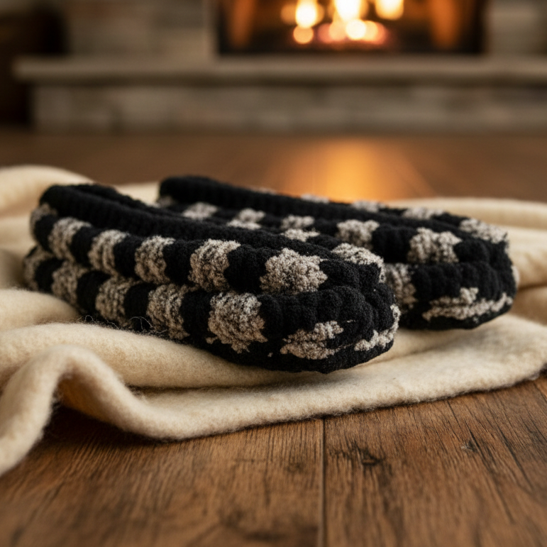 Pantoufles en laine tricotées–Homme 12