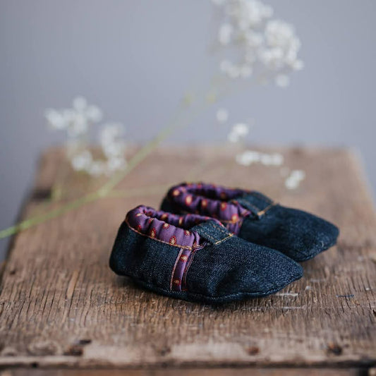 Pantoufles Bébé en jeans Doublé Polar (6-12 mois)