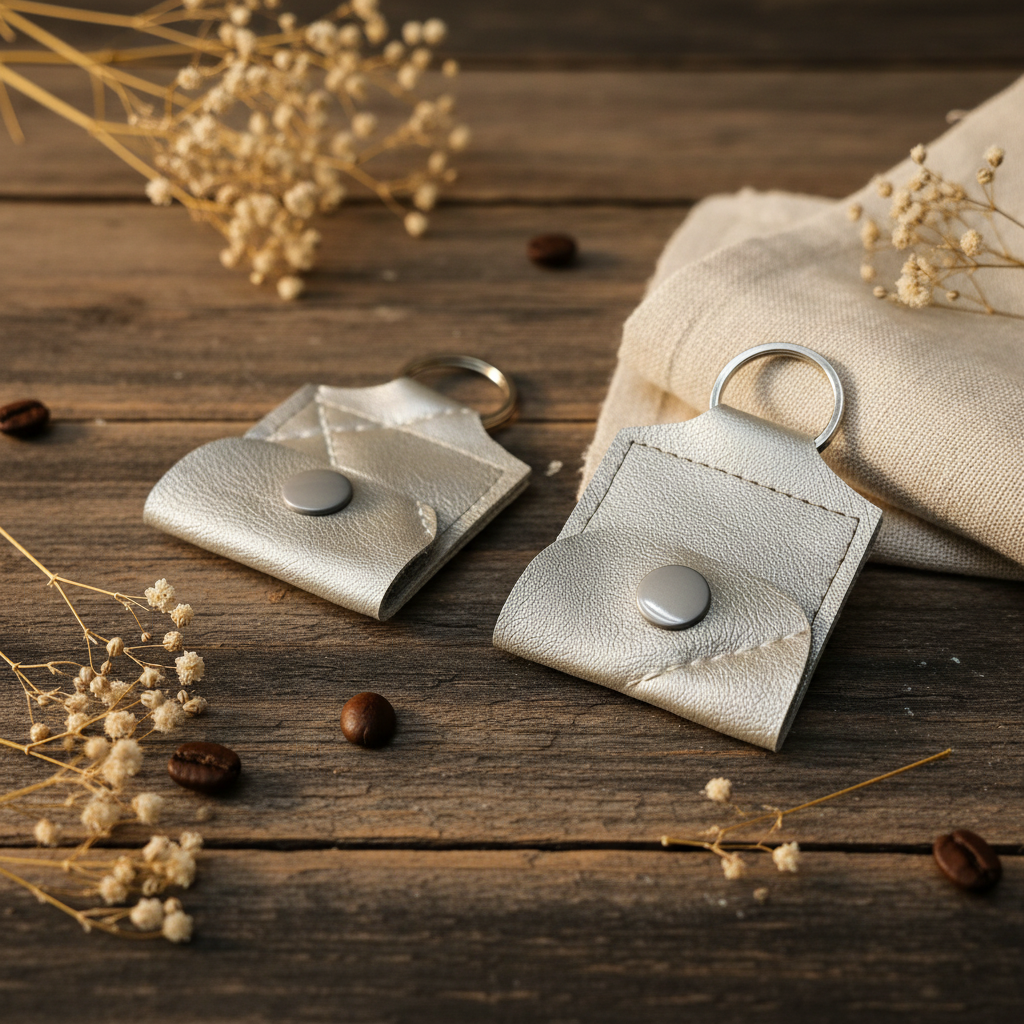 Mini porte-clé avec pochette à bouton pression