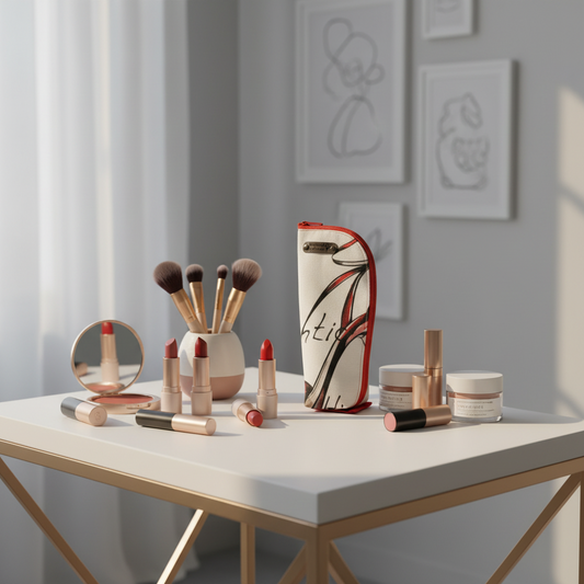 Trousse à pinceaux et maquillage