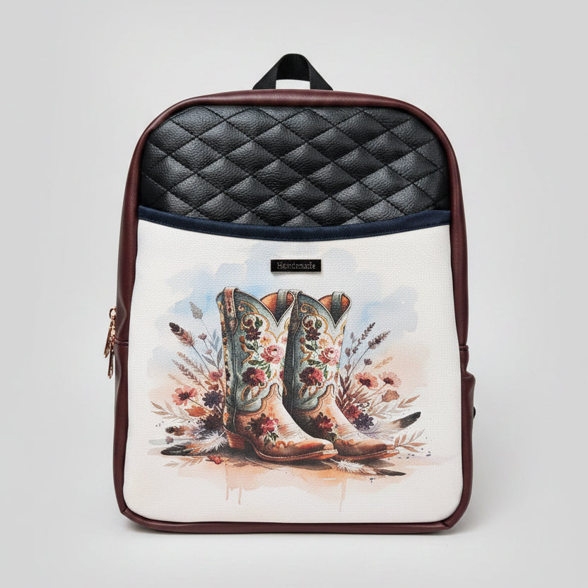 Sac à dos sacoche en simili cuir matelassé