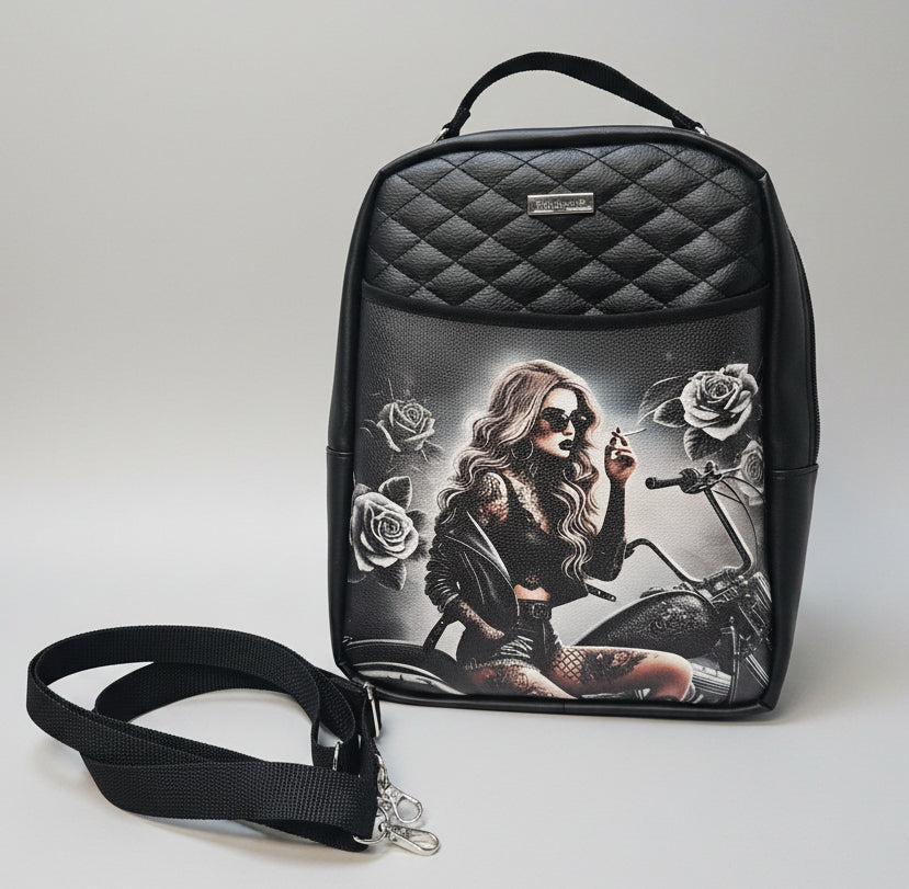 Sac à dos sacoche en simili cuir matelassé