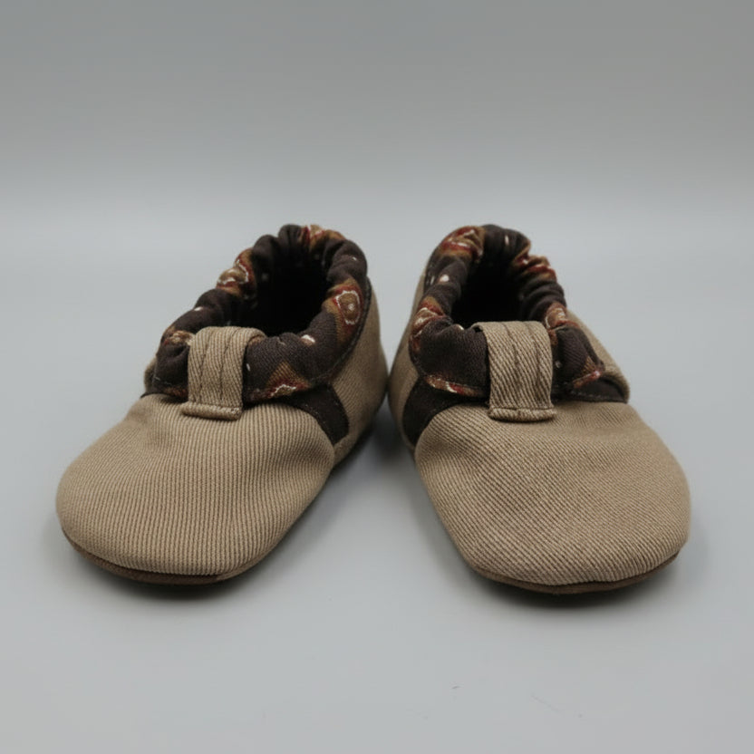 Pantoufles Bébé en sergé de coton Doublé Polar (3-6 mois)