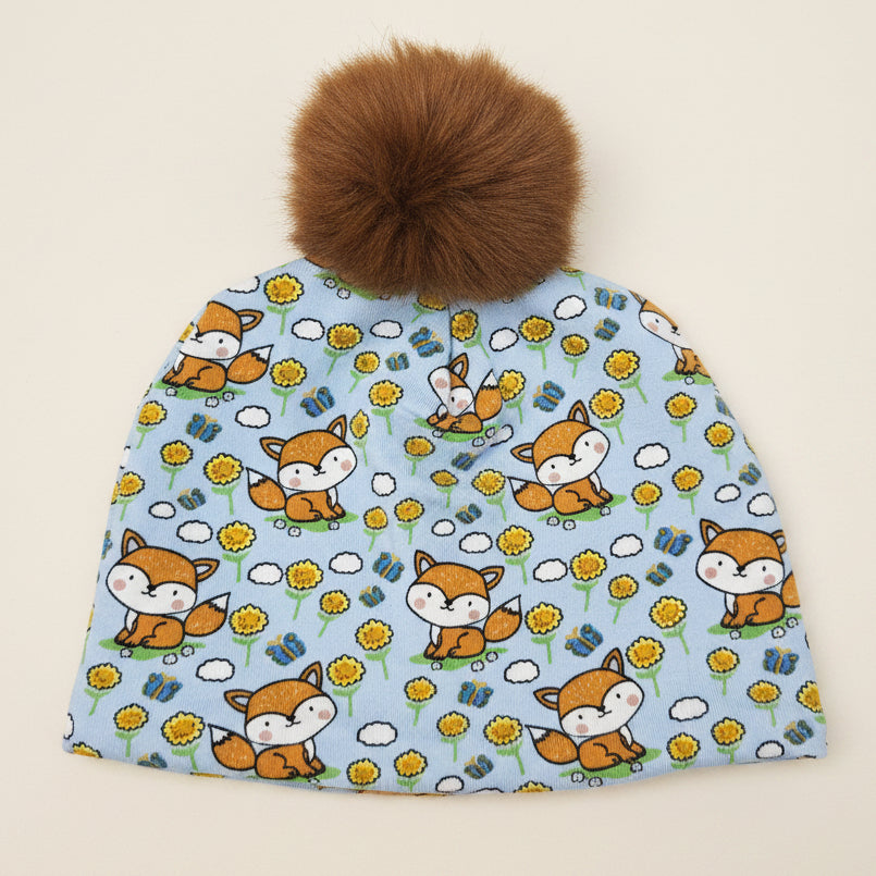 Tuque enfant doublée micropolar avec pompon amovible - 1 an (38 cm)
