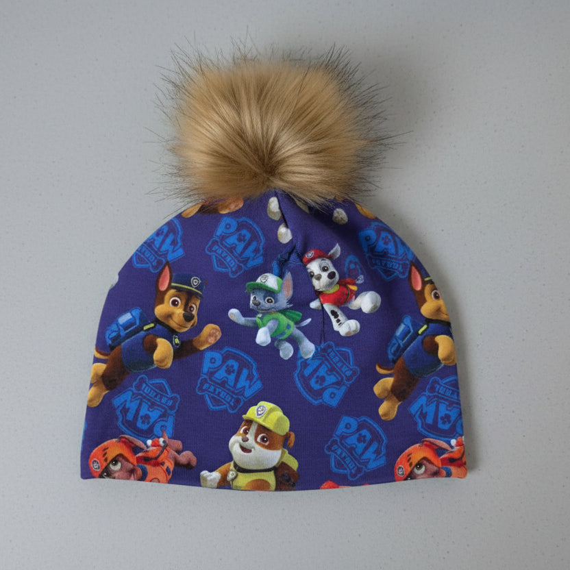 Tuque enfant doublée micropolar avec pompon amovible - 4 ans (44 cm)