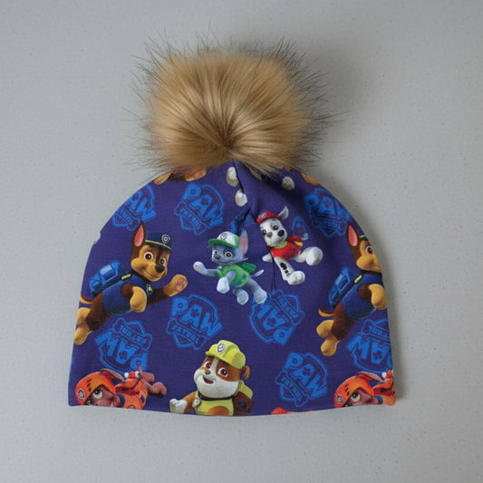 Tuque enfant doublée micropolar avec pompon amovible - 4 ans (44 cm)