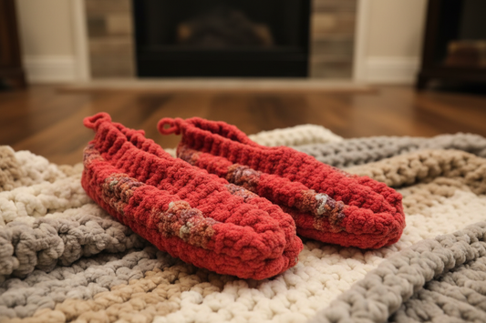 Pantoufles en laine tricotées–Femme 6