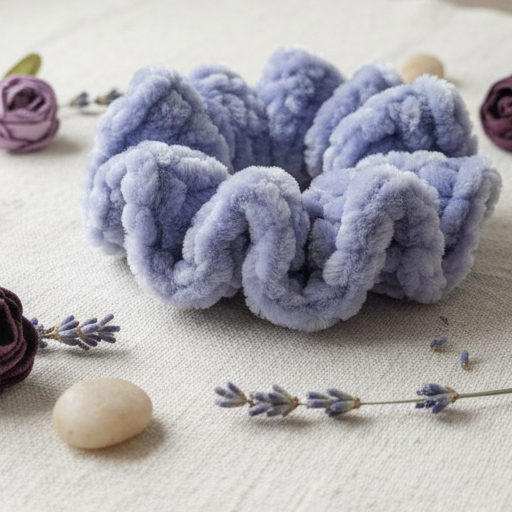 Chouchou en laine velvet - Mauve