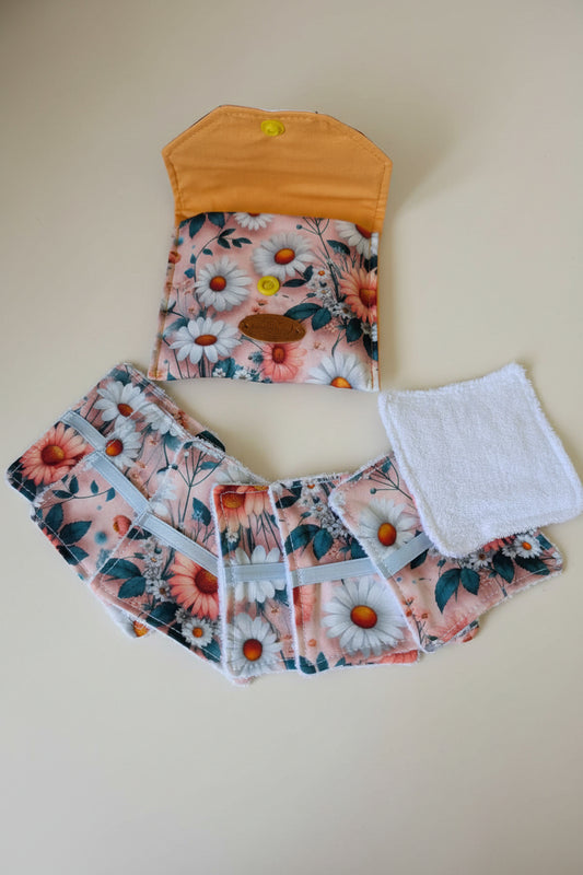 Ensemble-Pochette avec lingettes démaquillantes réutilisables