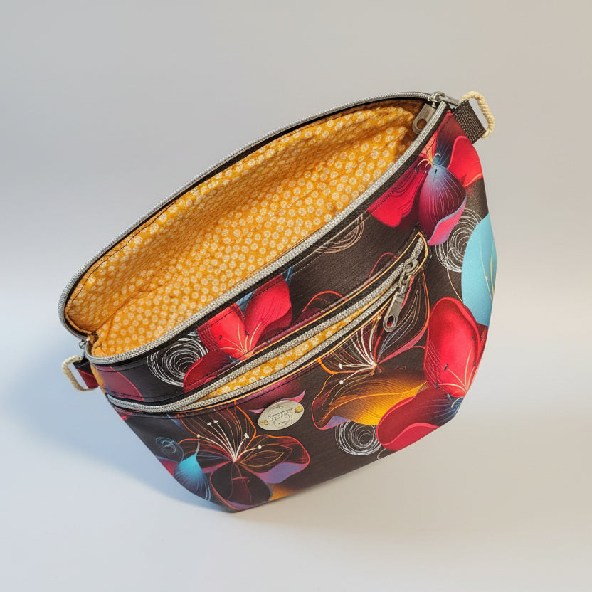 Grand sac banane et bandoulière en simili cuir