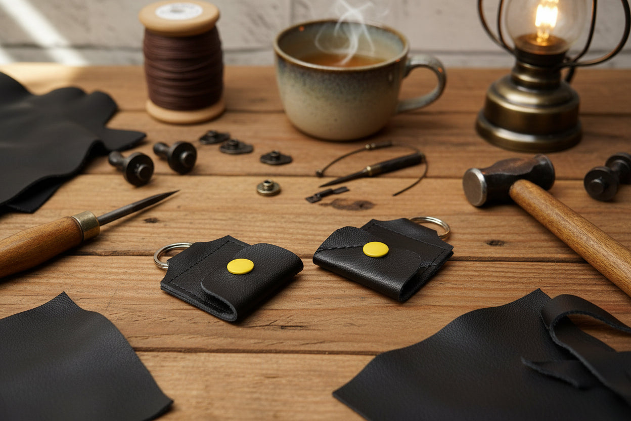 Mini porte-clé avec pochette à bouton pression