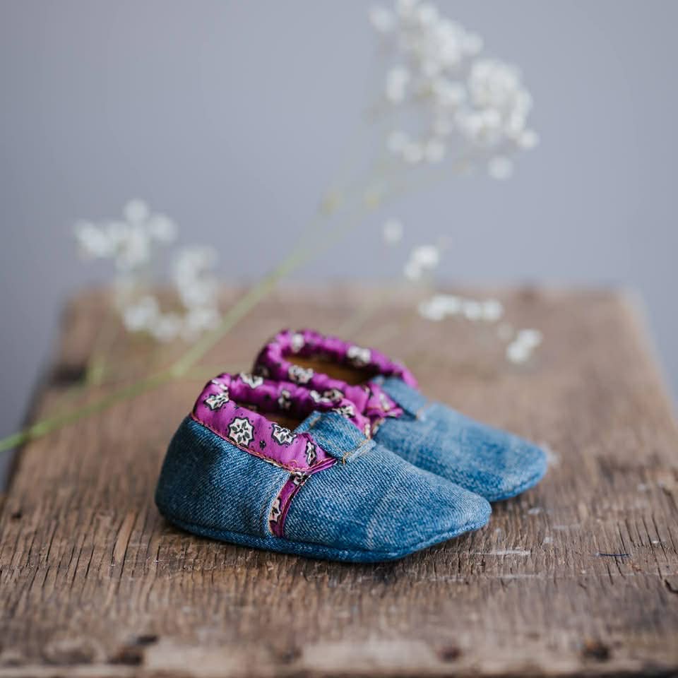 Pantoufles Bébé en jeans Doublé Polar (6-12 mois)