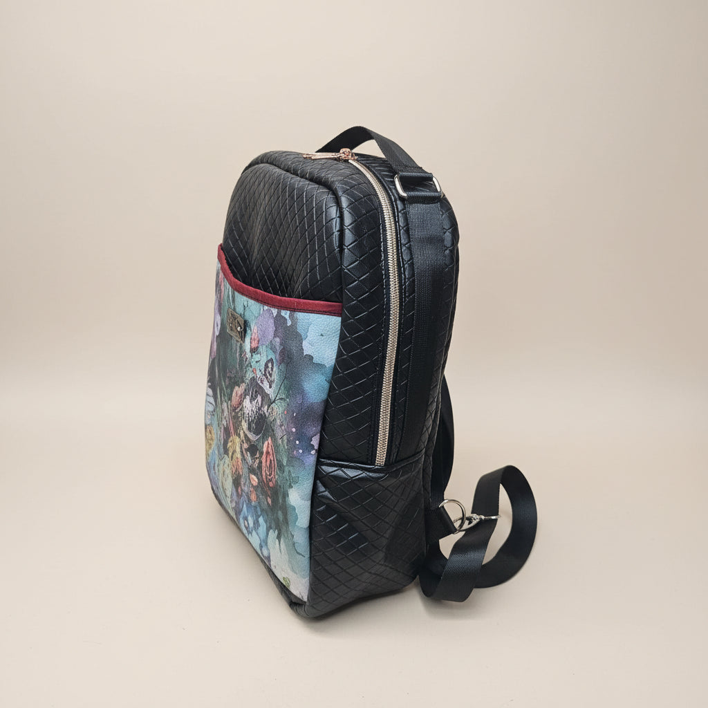 Sac à dos sacoche en simili cuir matelassé