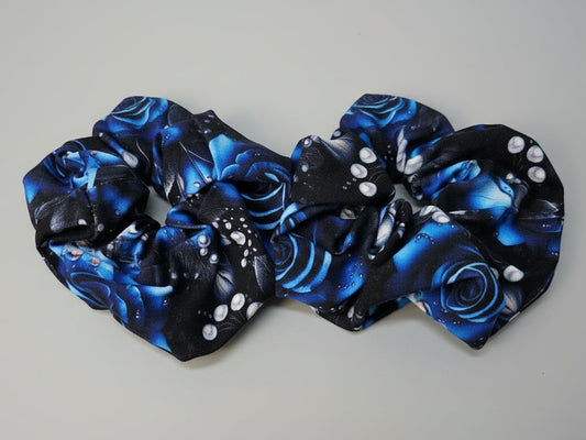 Chouchou (fleuri bleu-perle)