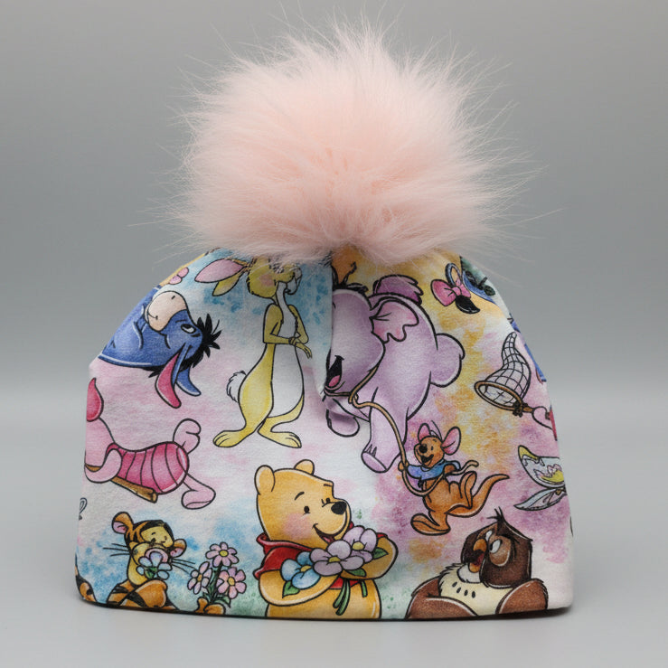 Tuque enfant doublée micropolar avec pompon amovible - 1 an (38 cm)
