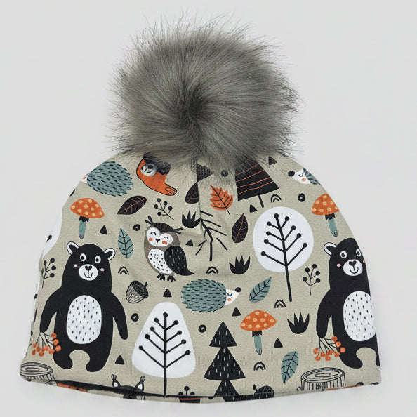 Tuque enfant doublée micropolar avec pompon amovible - 1 an (38 cm)