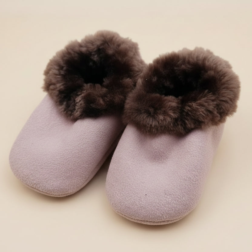 Pantoufles Bébé en suedine Doublé fausse fourrure (6-12 mois)