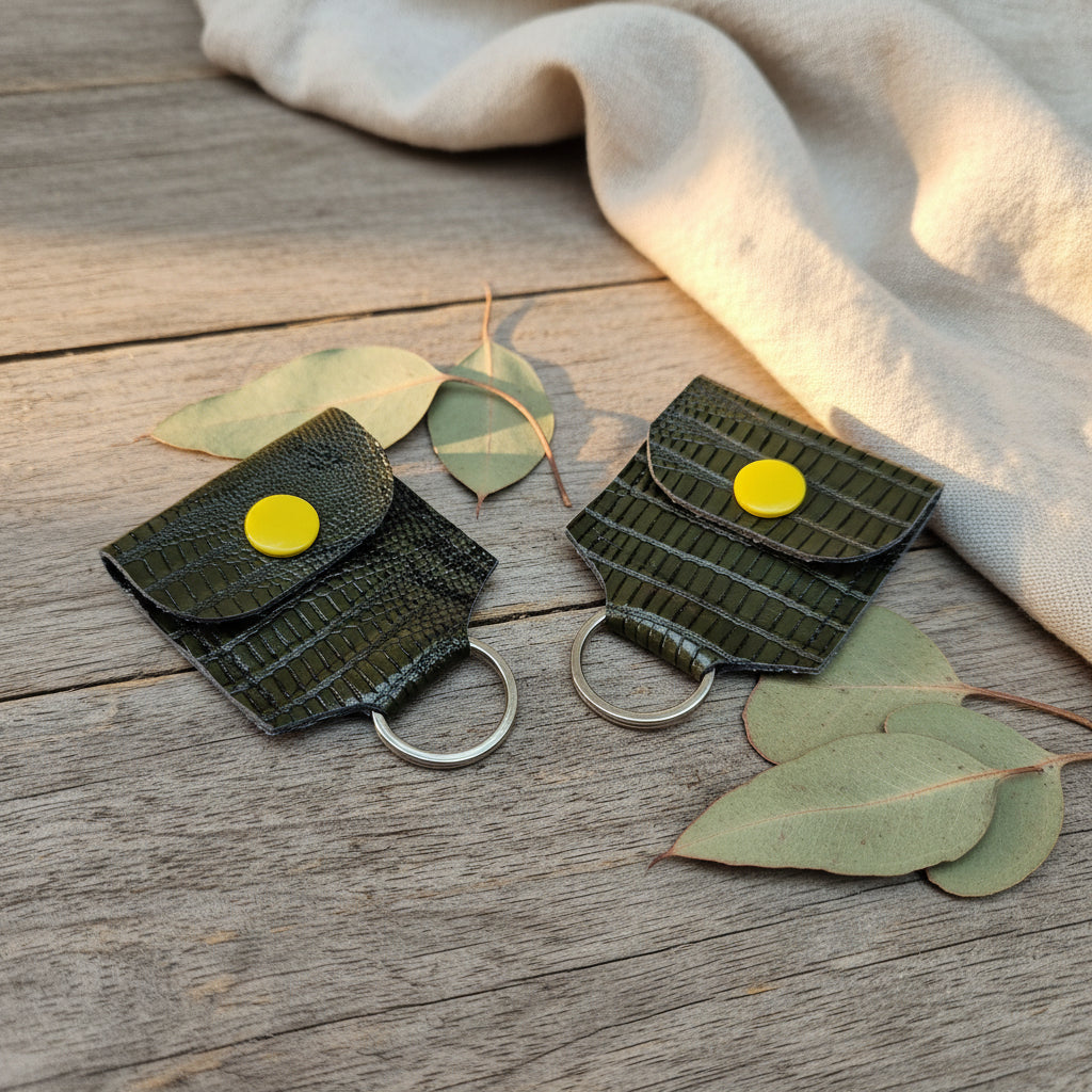Mini porte-clé avec pochette à bouton pression