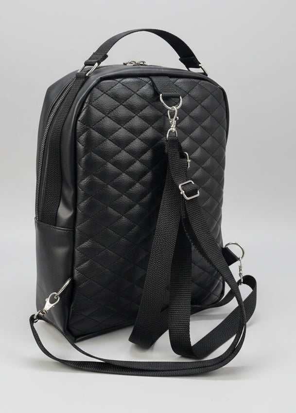 Sac à dos sacoche en simili cuir matelassé