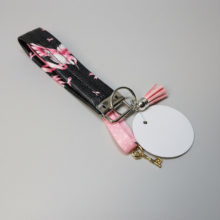 Porte-clé avec sangle en simili cuir