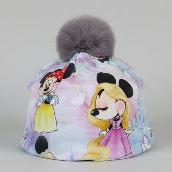 Tuque enfant doublée micropolar avec pompon amovible - 4 ans (44 cm)