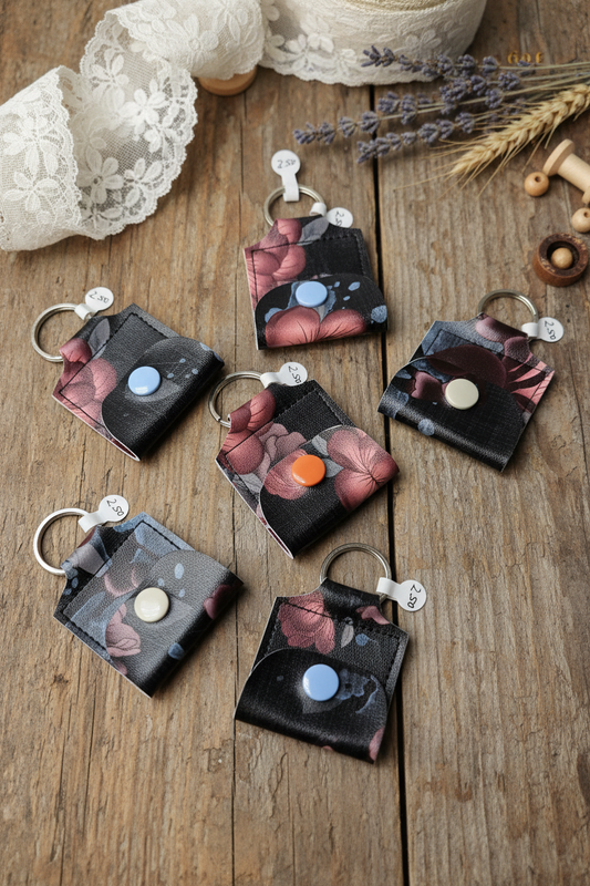 Mini porte-clé avec pochette à bouton pression