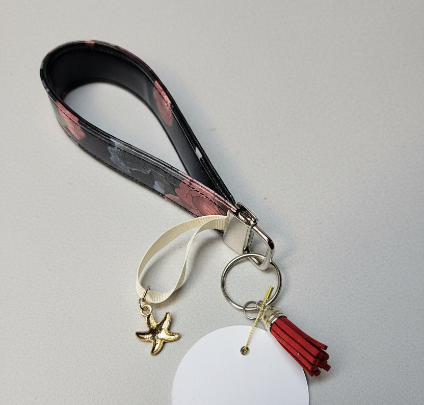 Porte-clé avec sangle en simili cuir
