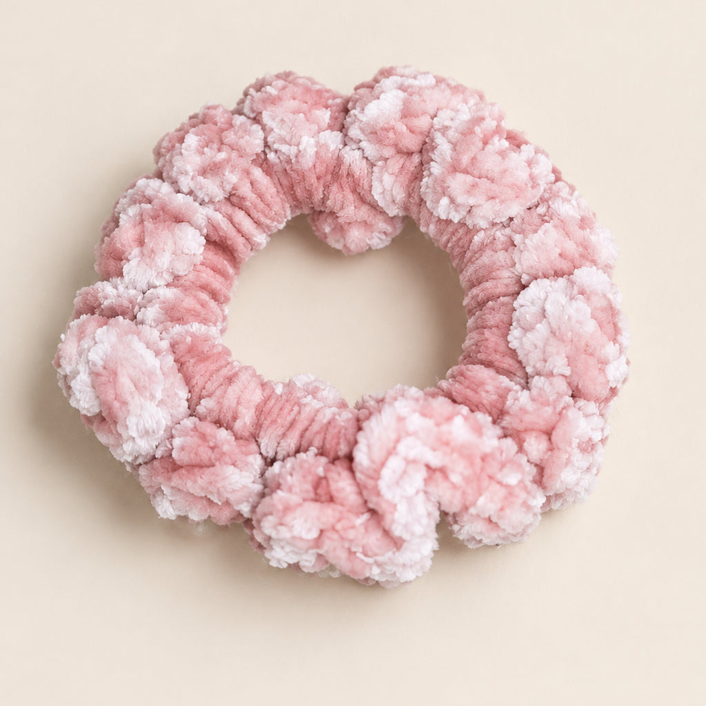 Chouchou en laine velvet -Rose