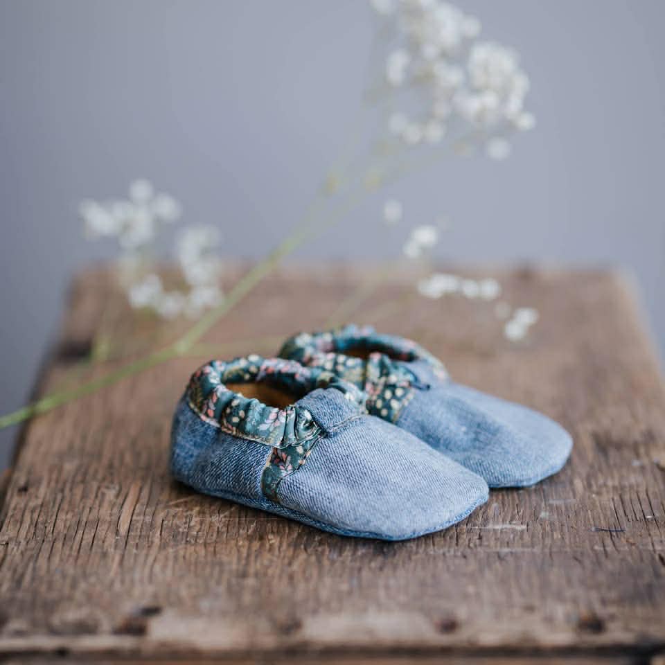 Pantoufles Bébé en jeans Doublé Polar (6-12 mois)
