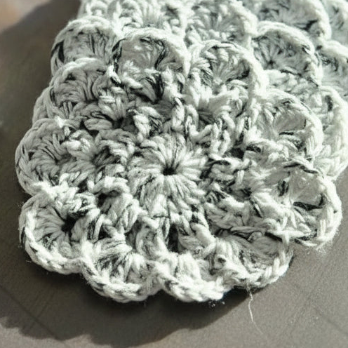 Ensemble de 6 sous-verres au crochet - Tons de blanc et Noir