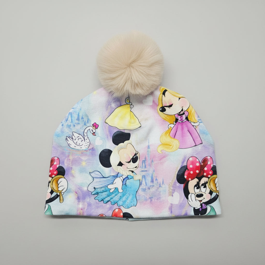 Tuque enfant doublée micropolar avec pompon amovible - 2 ans (40 cm)