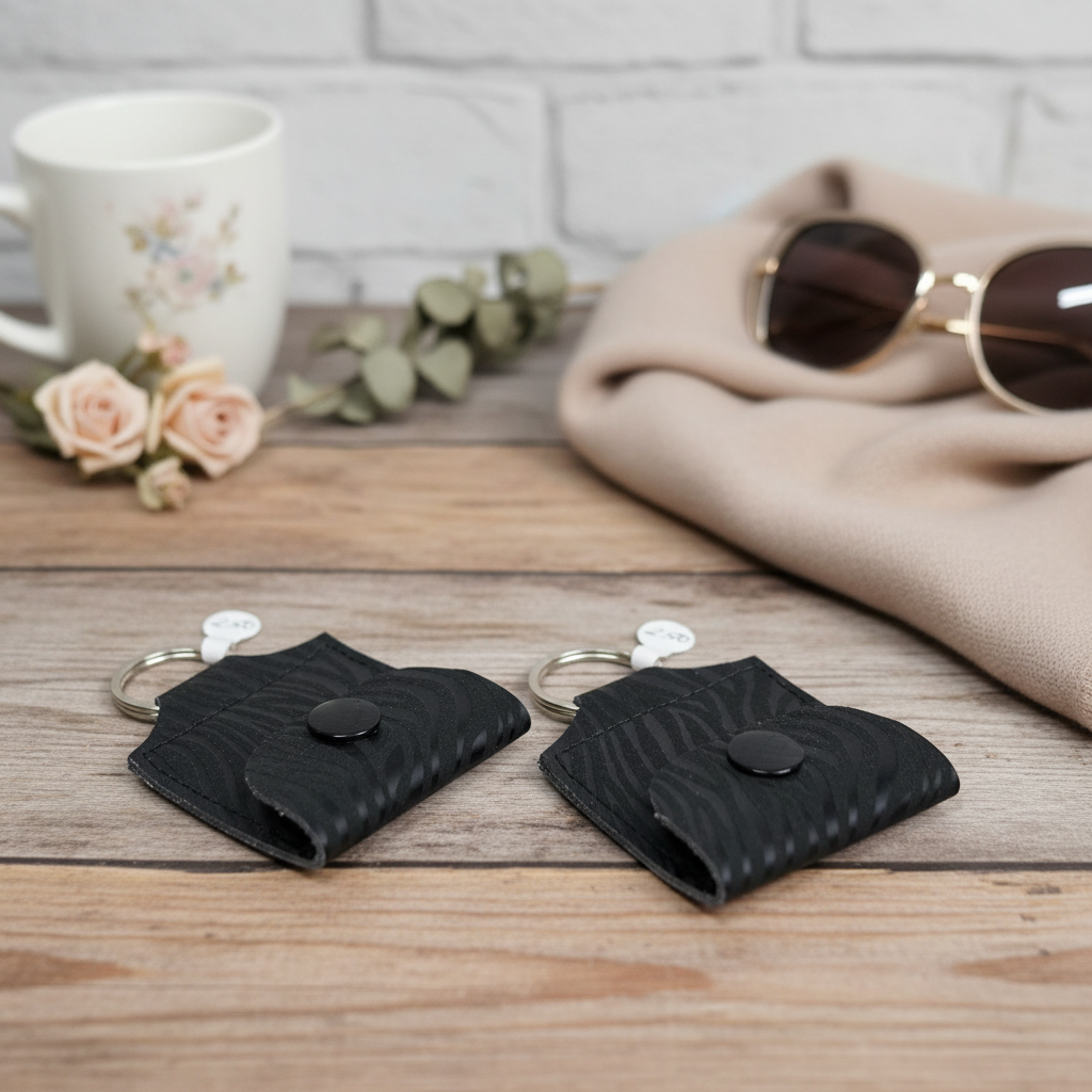 Mini porte-clé avec pochette à bouton pression