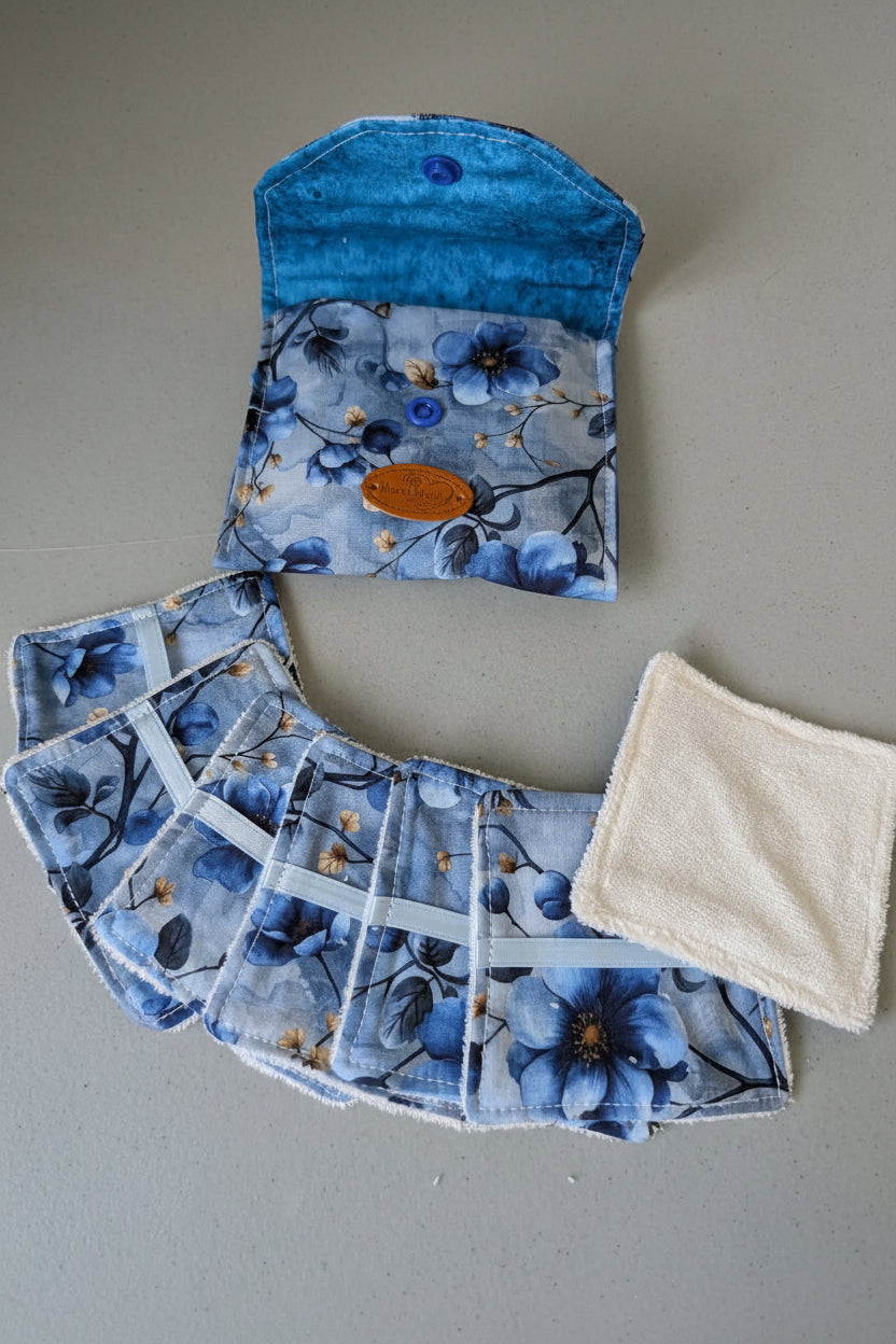 Ensemble-Pochette avec lingettes démaquillantes réutilisables