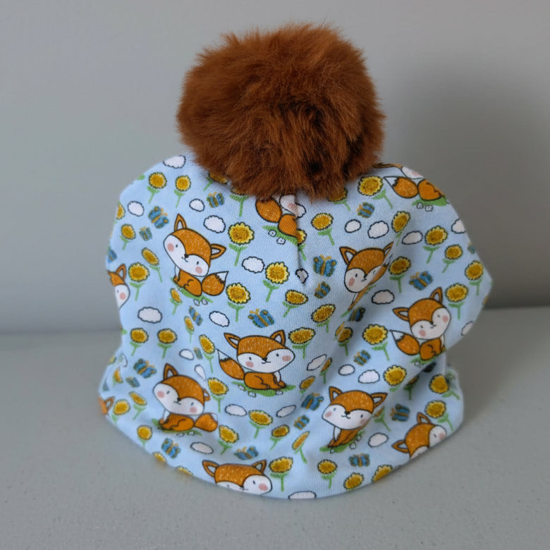 Tuque enfant doublée micropolar avec pompon amovible - 1 an (38 cm)