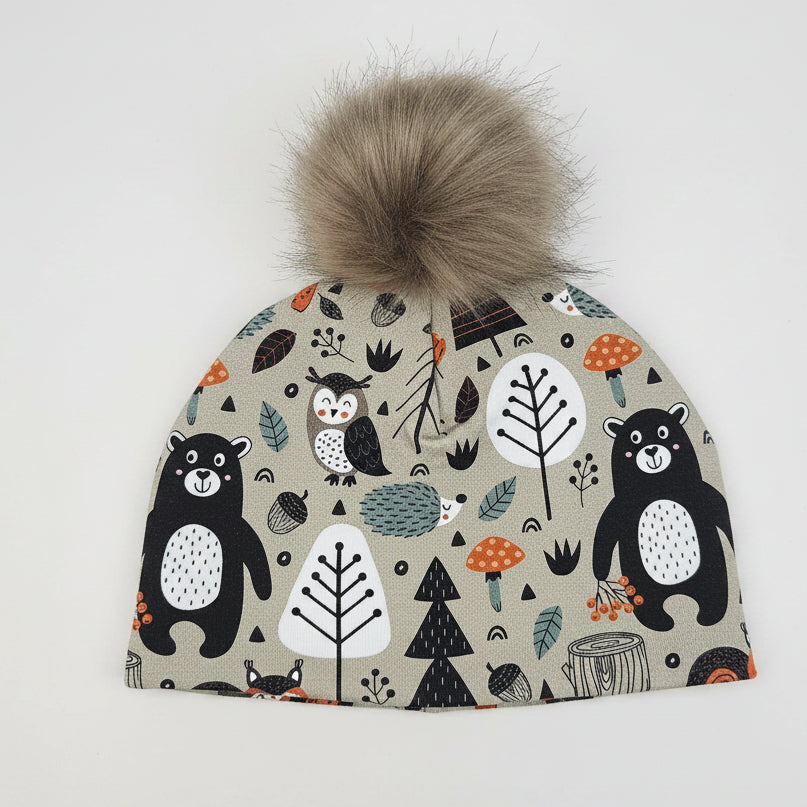 Tuque enfant doublée micropolar avec pompon amovible - 1 an (38 cm)