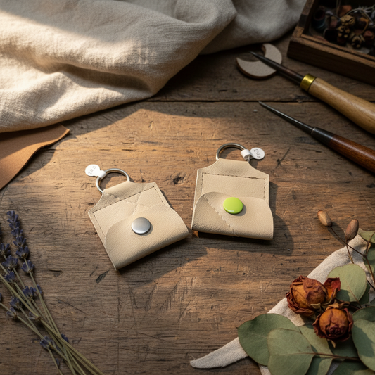 Mini porte-clé avec pochette à bouton pression