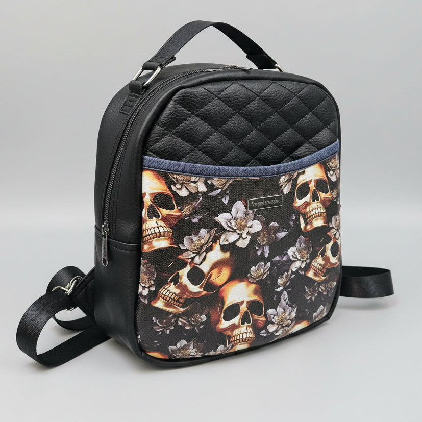 Sac à dos sacoche en simili cuir matelassé (Moyen)