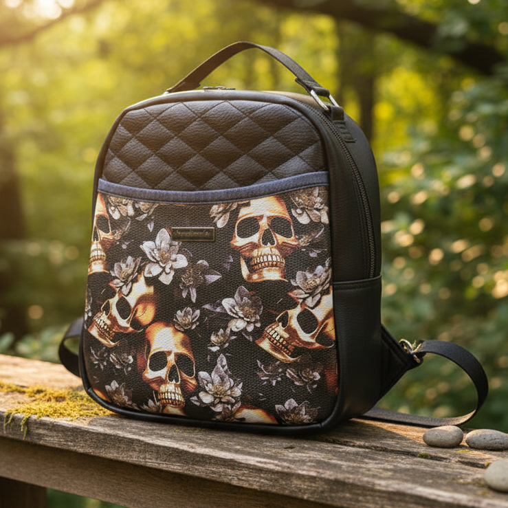 Sac à dos sacoche en simili cuir matelassé (Moyen)