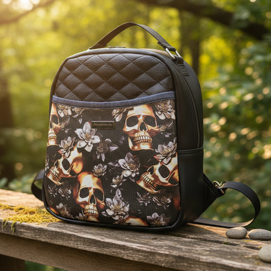 Sac à dos sacoche en simili cuir matelassé (Moyen)