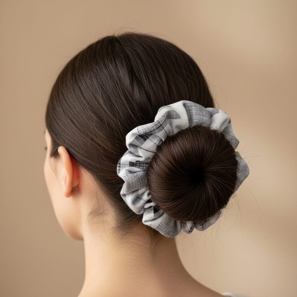 Chouchou (carreauté noir-blanc-gris)