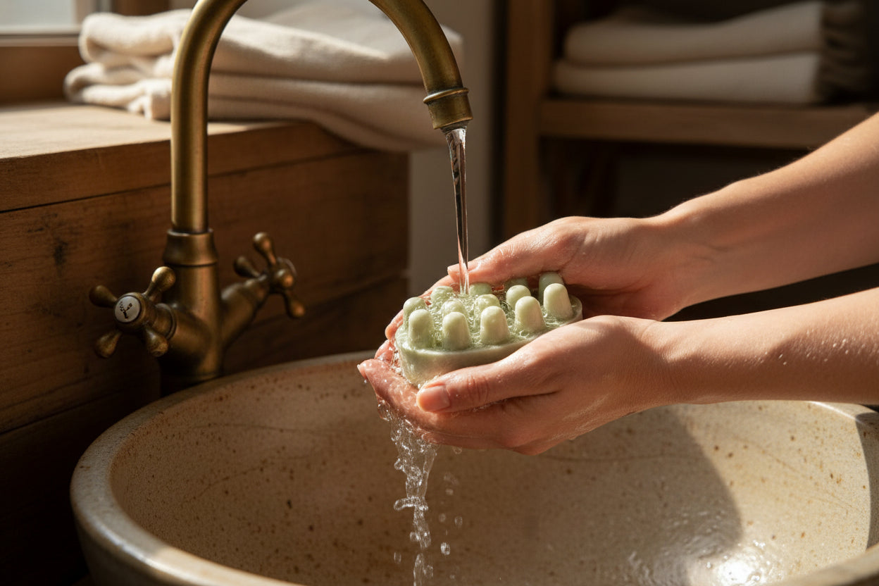 Savon Exfoliant avec Éponge Intégrée