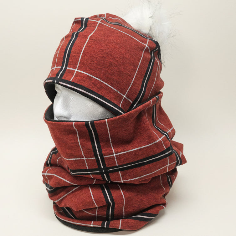 Ensemble tuque et cache-cou en tissu doublé micro-polar