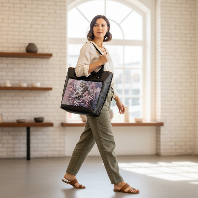 Grand sac Cabas en simili cuir
