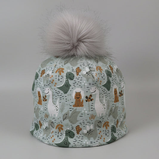 Tuque enfant doublée micropolar avec pompon amovible - 2 ans (40 cm)