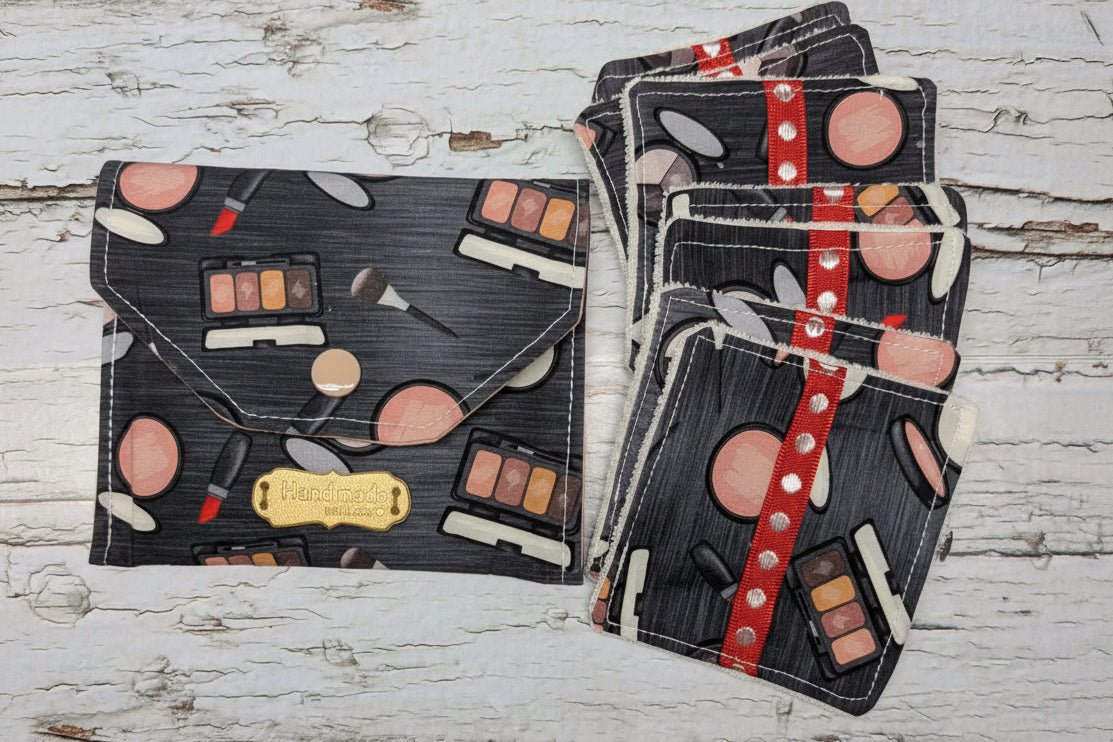Ensemble-Pochette avec lingettes démaquillantes réutilisables
