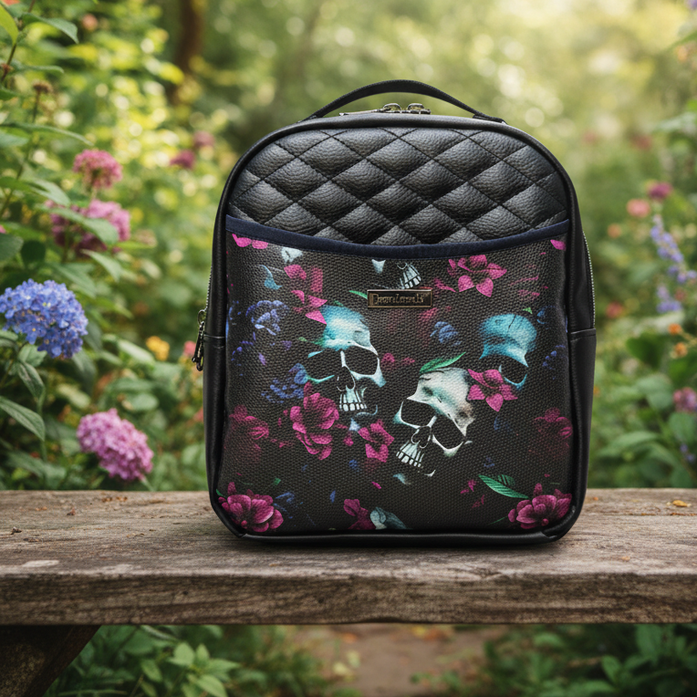 Sac à dos sacoche en simili cuir matelassé (Moyen)
